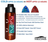 Burnt Orange 32 oz Thermal Double Insulated Vacuum Sealed Sports Bottle Flip Top