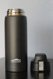 Black 21 oz Powder Coated Thermal Double Insulated Vacuum Sealed Sports Bottle Flip Top
