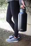 Aquatix Insulated Beer Growler Black Bottle Guzzler Double Wall Insulation 38 Ounce and 64 ounce available
